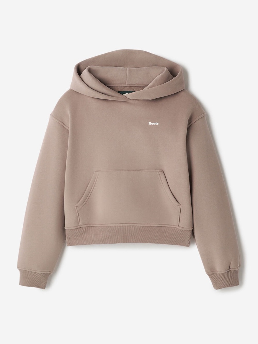 BNWT ROOTS Cloud Hoodie Cropped Mushroom Brown Taupe Size XS